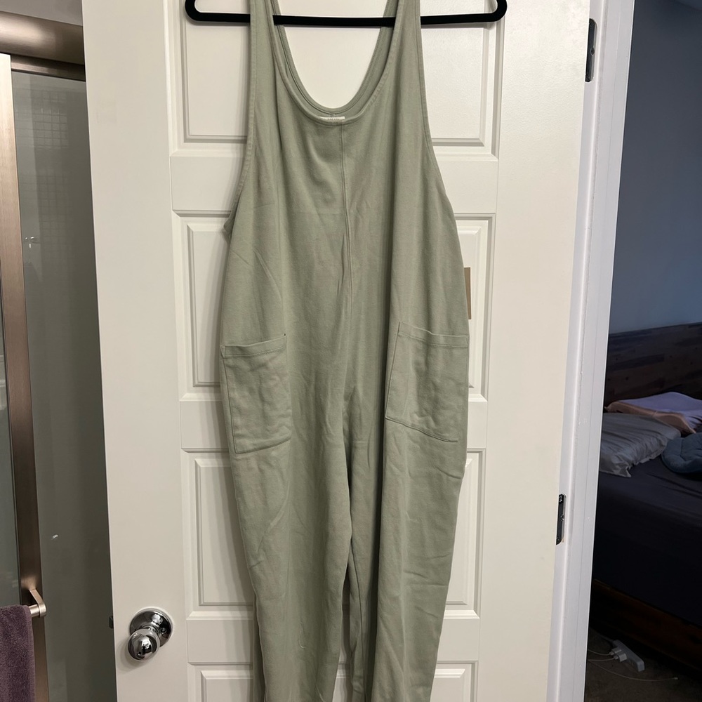 Sage Green Lounge Jumpsuit - For Days Relaxing Romper